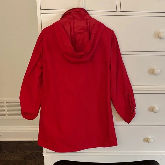 Carlisle Red Ruffled Trench Coat - Picture 4 of 7